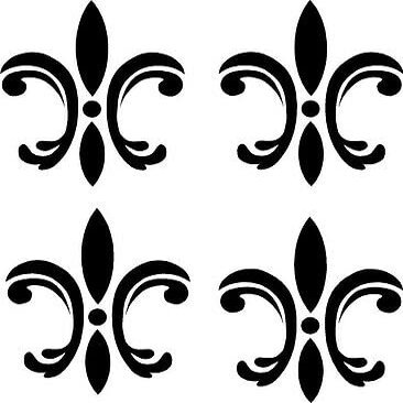 4 Fleur de lis Wall Stickers Vinyl Decal Scroll Border