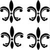 4 Fleur de lis Wall Stickers Vinyl Decal Scroll Border view 1