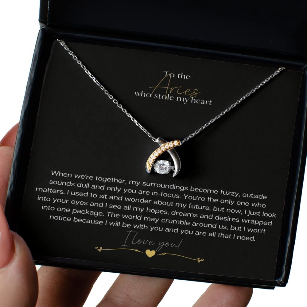 Aries Stole My Heart Aries Gift Aries Necklace - Wishbone Dancing Necklace