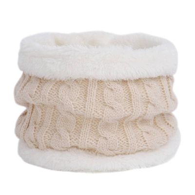 NC Warm Beanies Hat for Girl Ring Scarf Pompoms Winter Hats Knitted Caps Scarf 2 Pieces Fashion Winter Hat Scarf Set for Child