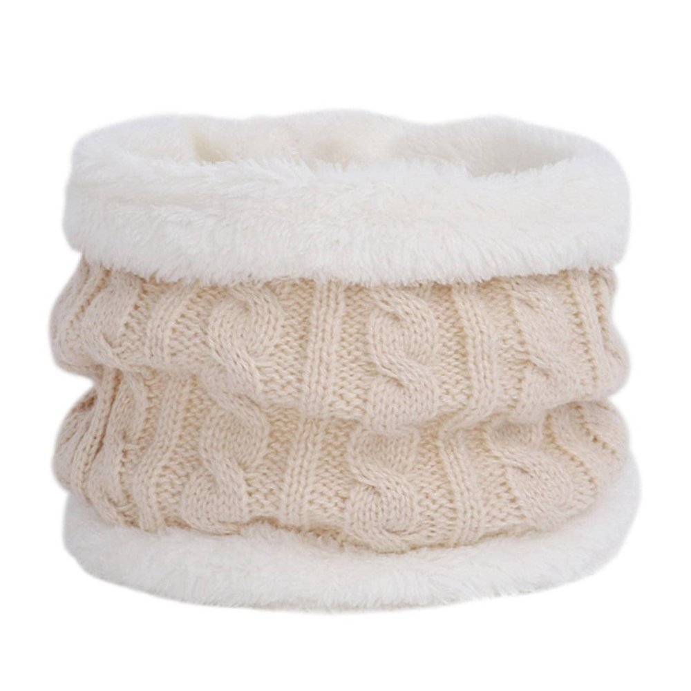 NC Warm Beanies Hat for Girl Ring Scarf Pompoms Winter Hats Knitted Caps Scarf 2 Pieces Fashion Winter Hat Scarf Set for Child