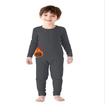 Zando Toddler Thermal Underwear Set for Toddlers 4T-5T - Kids Thermal Set Kids Long Johns for Boys Girls Winter Base Layer Fleece Long Underwear for Skiing Cold Weather Sleeping Grey X-Large (110)