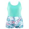 Manyakai Girls Sleeveless Dance Unitards One Piece Gymnastic Leotards Sports Biketard with Shorts Jumpsuit Green Palm Leaf 4 Years view 1