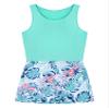 Manyakai Girls Sleeveless Dance Unitards One Piece Gymnastic Leotards Sports Biketard with Shorts Jumpsuit Green Palm Leaf 4 Years view 3