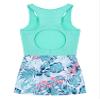 Manyakai Girls Sleeveless Dance Unitards One Piece Gymnastic Leotards Sports Biketard with Shorts Jumpsuit Green Palm Leaf 4 Years view 4