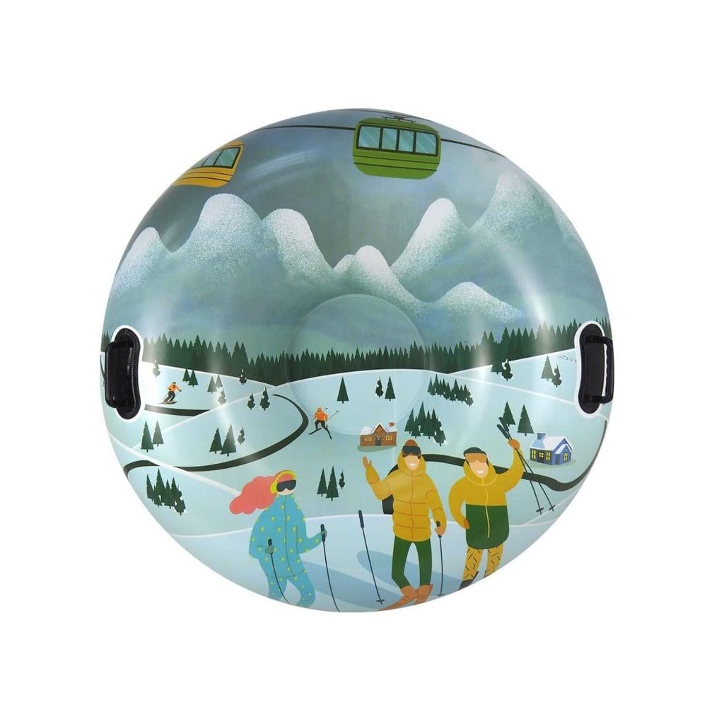 Grafken Snow Tube Sleds, Kid Sled, PVC Cold-Resistant and Wear-Resistant Material, Inflatable Snowboard, Round Ski Ring, Winter Christmas Sled