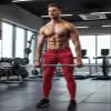 BUXKR Men's Slim Joggers Workout Pants for Gym Running and Bodybuilding Athletic Bottom Sweatpants with Deep Pockets,Wine red,M view 3