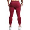 BUXKR Men's Slim Joggers Workout Pants for Gym Running and Bodybuilding Athletic Bottom Sweatpants with Deep Pockets,Wine red,M view 4