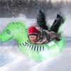 Grafken Snow Tube Sleds, Kid Sled, PVC Inflatable Dinosaur Ski Sled Snow Toy Snowboard Sled view 3