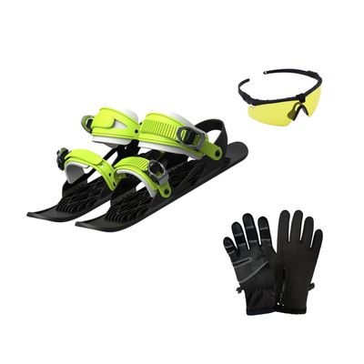 Mini Short Ski Boots, Snowboards for Winter Shoes | Short Snow Skates, Easy to Store Adjustable Outdoor Ski Winter Sports Equipment, Suitable for Downhills, Snow Parks, Hiking Trails (Color : B)
