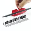 30 inch Carbon Archery Arrows Spine 500 with 4 inch Natural Feathers 100 Grain Removable Tips for Recurve Long Traditional Bow and Compound Bow Targeting and Practice and Hunting 12 Pcs (Red) view 4