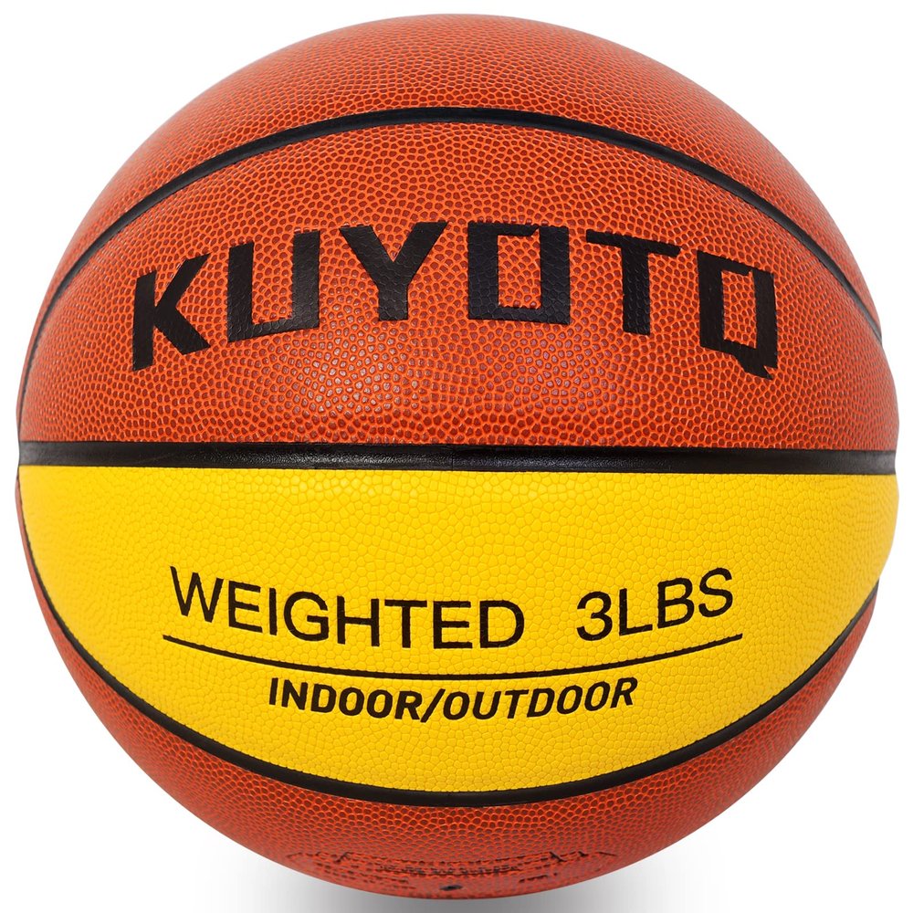 KUYOTQ 3LBS 29.5" Weighted Training Basketball Size 7 Composite Indoor Outdoor Heavy Training Basketball 29.5" for Improving Ball Handling Dribbling Passing and Rebounding Skill