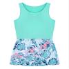 Moggemol Girls Gymnastics Leotards with Shorts Racer Back Hollow Ballet Dance Unitard Biketards Outfits Green Palm Leaf 4 Years view 1