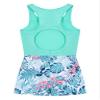 Moggemol Girls Gymnastics Leotards with Shorts Racer Back Hollow Ballet Dance Unitard Biketards Outfits Green Palm Leaf 4 Years view 2