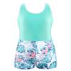 Moggemol Girls Gymnastics Leotards with Shorts Racer Back Hollow Ballet Dance Unitard Biketards Outfits Green Palm Leaf 4 Years view 4