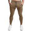 BUXKR Men's Slim Joggers Workout Pants for Gym Running and Bodybuilding Athletic Bottom Sweatpants with Deep Pockets,Khaki,XL view 2