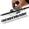 30 inch Carbon Archery Arrows Spine 500 with 4 inch Natural Feathers 100 Grain Removable Tips for Recurve Long Traditional Bow and Compound Bow Targeting and Practice and Hunting 12 Pcs (White) view 3