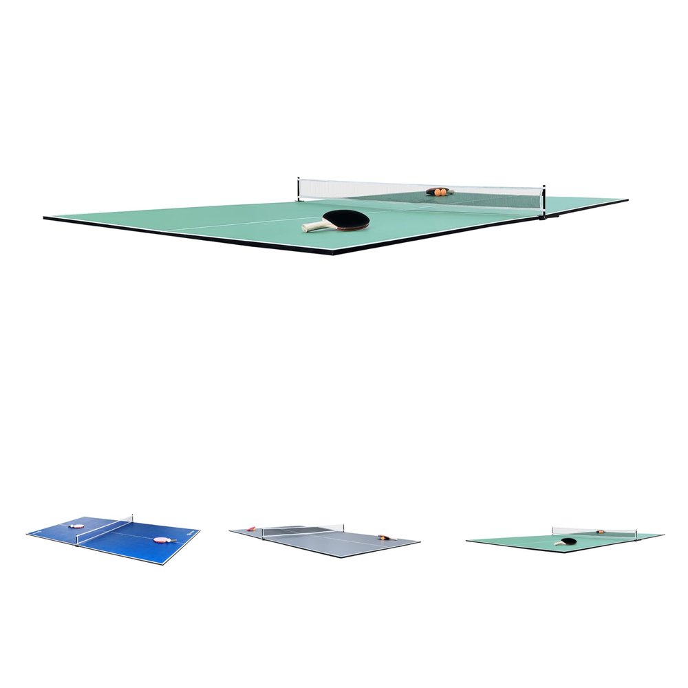 RACK Virgo Table Tennis Conversion Top for Billiard/Pool Table (Green)  Full-Size 4-Piece Folding Ping Pong Table, Pool Table Tennis Top, Foldable Table Tennis Table