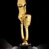 Golden Microphone Award Trophy Gold Award Trophy Large Award Trophy Cup,Resin Award Trophy for Party, Competitions, Gold Trophy Cup (Color : Gold, Size : 12 * 3.14") view 2