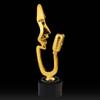 Golden Microphone Award Trophy Gold Award Trophy Large Award Trophy Cup,Resin Award Trophy for Party, Competitions, Gold Trophy Cup (Color : Gold, Size : 12 * 3.14") view 4