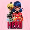 Spreadshirt Miraculous Merchandise Be Your Own Hero Ladybug Cat Noir Kid's T-Shirt, S, Pink view 2