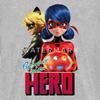 Spreadshirt Miraculous Merchandise Be Your Own Hero Ladybug Cat Noir Kid's T-Shirt, S, Heather Gray view 2