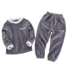 Aislor Toddler Kids Boys Girls Velvet Cute Ear Hoodie Hooded Tracksuit Sweatshirt Pullover Top with Sweatpants Outfit Grey 1 7-8 Years view 1