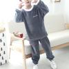 Aislor Toddler Kids Boys Girls Velvet Cute Ear Hoodie Hooded Tracksuit Sweatshirt Pullover Top with Sweatpants Outfit Grey 1 7-8 Years view 2