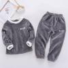 Aislor Toddler Kids Boys Girls Velvet Cute Ear Hoodie Hooded Tracksuit Sweatshirt Pullover Top with Sweatpants Outfit Grey 1 7-8 Years view 3