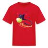 Spreadshirt Miraculous Merchandise Plagg Enjoying Cheese Cat Noir Kid's T-Shirt, XL, red view 1