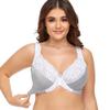 Women's Plus Size Full Coverage Lace Bra Underwire Non Padded Push up Bralette 32H Grey view 4