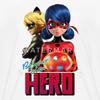 Spreadshirt Miraculous Merchandise Be Your Own Hero Ladybug Cat Noir Kid's T-Shirt, M, White view 2