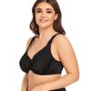 Women's Plus Size Full Coverage Lace Bra Underwire Non Padded Push up Bralette 40D Black view 3