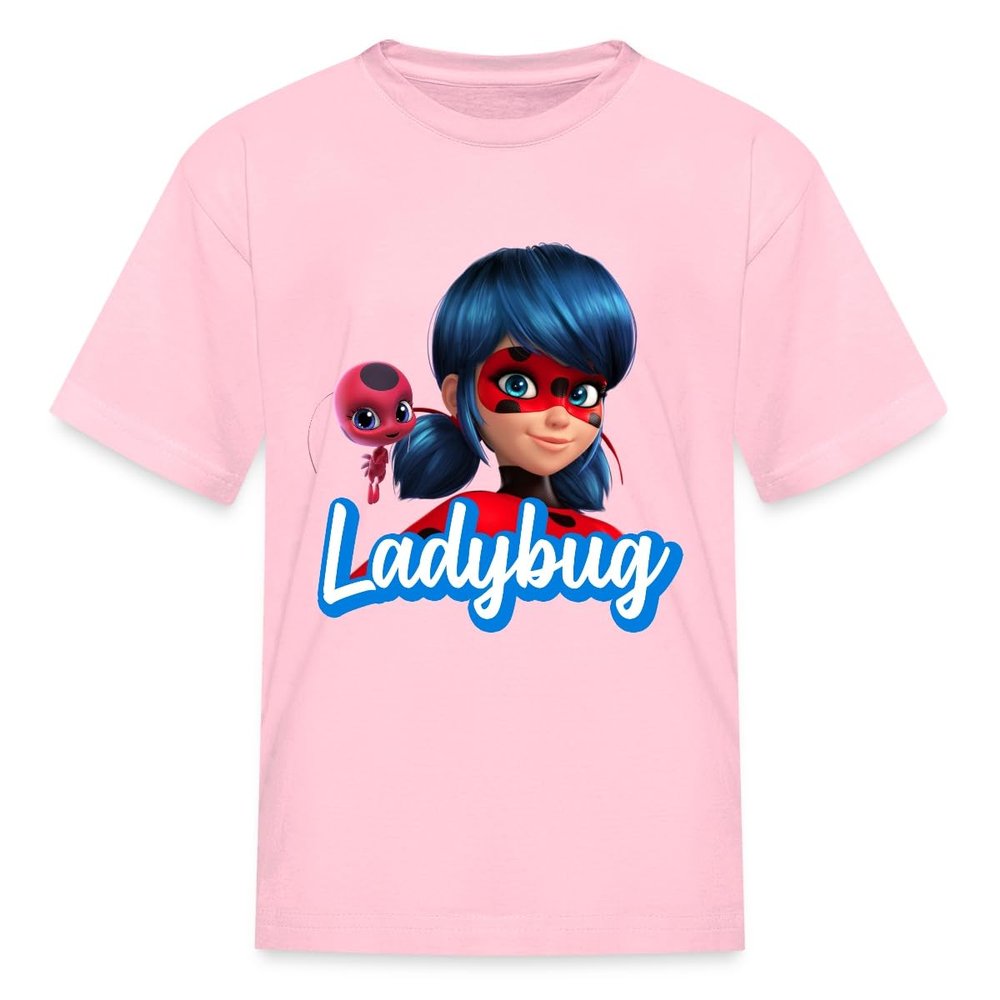Spreadshirt Miraculous Merchandise Ladybug Friends with Tikki Kid's T-Shirt, L, Pink