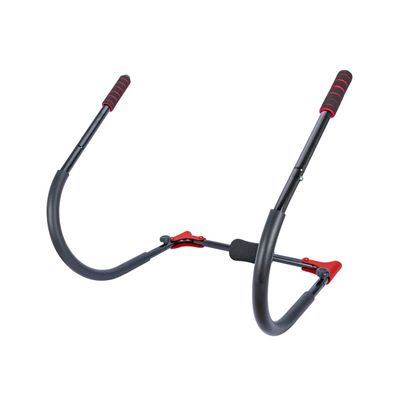 Ultrasport 3 in 1 Abdominal trainer, foldable ab trainer for crunches, push ups and deep squats, padded head rest and handles, adjustable in size, abdominal trainer, Black/Red