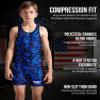 Exxact Sports Digital Camouflage Youth Wrestling Singlet For Boys, Premium Powerlifting Singlet, Kids Wrestling Singlets For Training (YL, Blue Camo) view 2
