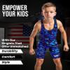 Exxact Sports Digital Camouflage Youth Wrestling Singlet For Boys, Premium Powerlifting Singlet, Kids Wrestling Singlets For Training (YL, Blue Camo) view 4