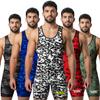 Exxact Sports Digital Camouflage Men's Wrestling Singlet, High-Performance Powerlifting Singlet, Wrestling Singlets for Men (A2XL, White/Black Camo) view 1