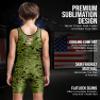 Exxact Sports Digital Camouflage Youth Wrestling Singlet For Boys, Premium Powerlifting Singlet, Kids Wrestling Singlets For Training (YS, Green Camo) view 3