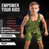 Exxact Sports Digital Camouflage Youth Wrestling Singlet For Boys, Premium Powerlifting Singlet, Kids Wrestling Singlets For Training (YS, Green Camo) view 4