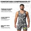 Exxact Sports Digital Camouflage Men's Wrestling Singlet, High-Performance Powerlifting Singlet, Wrestling Singlets for Men (AXL, White/Black Camo) view 2