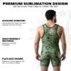 Exxact Sports Digital Camouflage Men's Wrestling Singlet, High-Performance Powerlifting Singlet, Wrestling Singlets for Men (AM, Green Camo) view 3