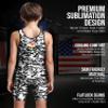 Exxact Sports Digital Camouflage Youth Wrestling Singlet For Boys, Premium Powerlifting Singlet, Kids Wrestling Singlets For Training (YL, White/Black Camo) view 3