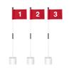 KINGTOP Miniature Golf Flagstick, Practice Putting Green Flags for Yard, Golf Pin Flag Hole Cup Set, 3ft White Flagpole, Indoor | Outdoor, Red Flag Numbered #1 2 3, 3-Pack view 1