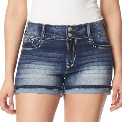 WallFlower Shorts for Women Luscious Curvy Denim 3-Inch Mid-Rise Short- Camille Shorty, 15