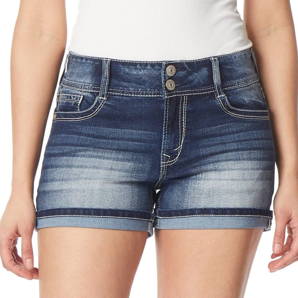 WallFlower Shorts for Women Luscious Curvy Denim 3-Inch Mid-Rise Short- Camille Shorty, 15
