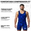 Exxact Sports Digital Camouflage Men's Wrestling Singlet, High-Performance Powerlifting Singlet, Wrestling Singlets for Men (AS, Blue Camo) view 2