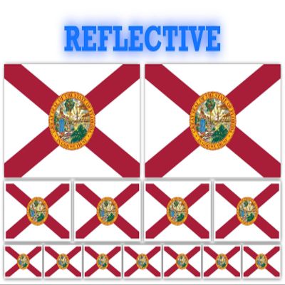 13 Pack Florida Flags | (x2) 4x2 inch, (x4) 2x1 inch, (x7) 1x.5 inch Flag Stickers | Country State Flags Pack Stickers for Cars, Trucks, Laptops, Bikes, Toolboxes, Skateboards, Windows and More
