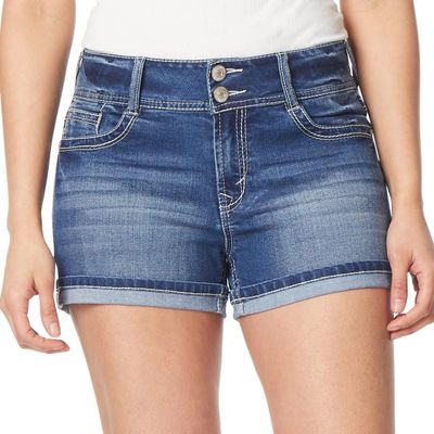 WallFlower Shorts for Women Luscious Curvy Denim 3-Inch Mid-Rise Short- Jenna Shorty, 9