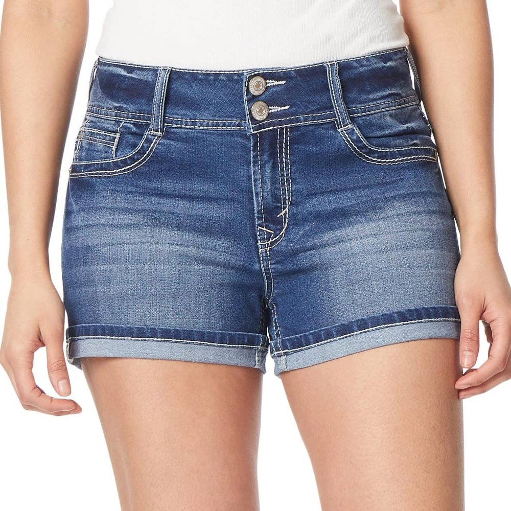 WallFlower Shorts for Women Luscious Curvy Denim 3-Inch Mid-Rise Short- Jenna Shorty, 9